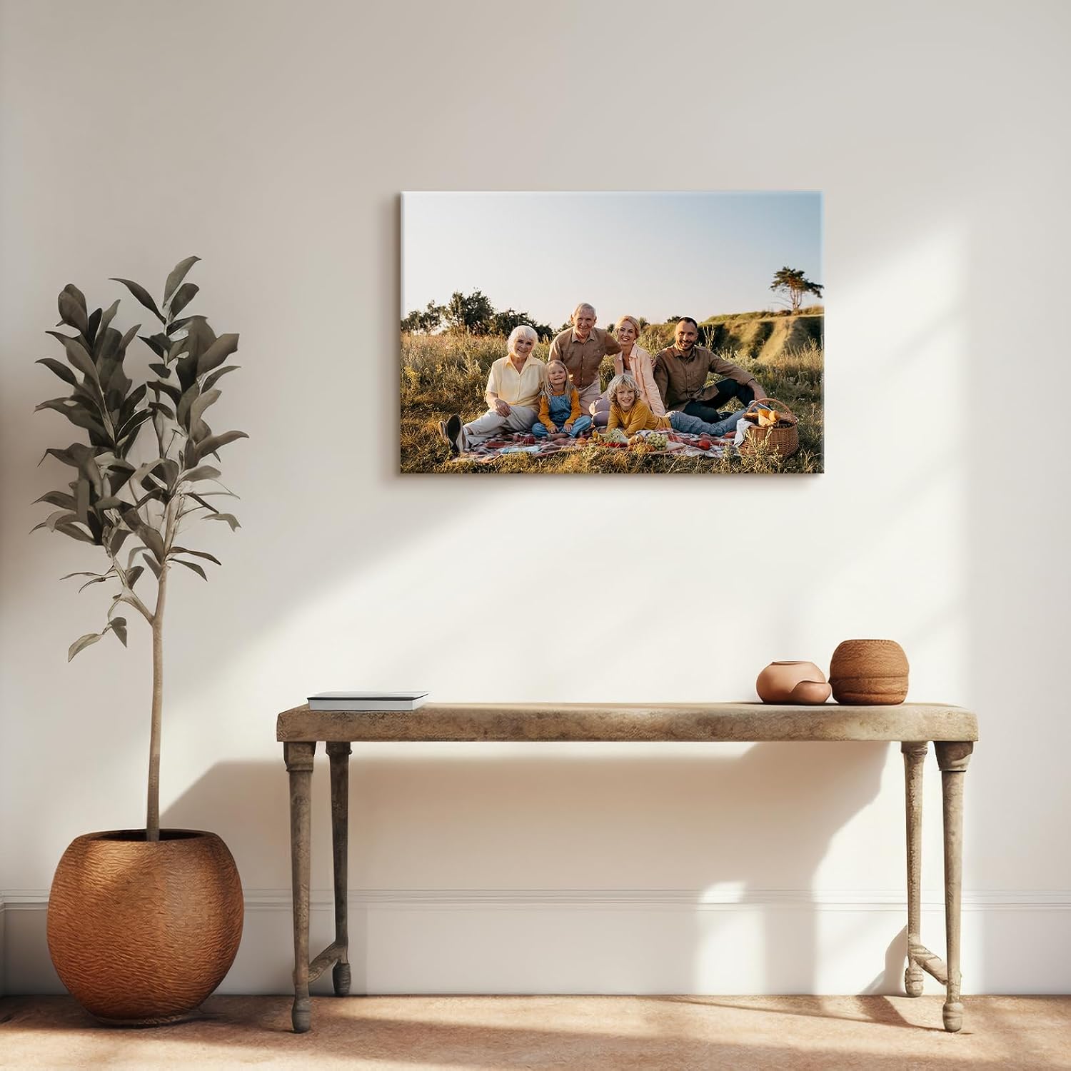 Personalized Photo Canvas Wall Art, Custom Canvas Prints with Your Photos,Ready to Hang, Ideal Housewarming Wedding Birthday Gift for Family Friends (HORIZONTAL PHOTO, 24" L x 16" W) - Image 2