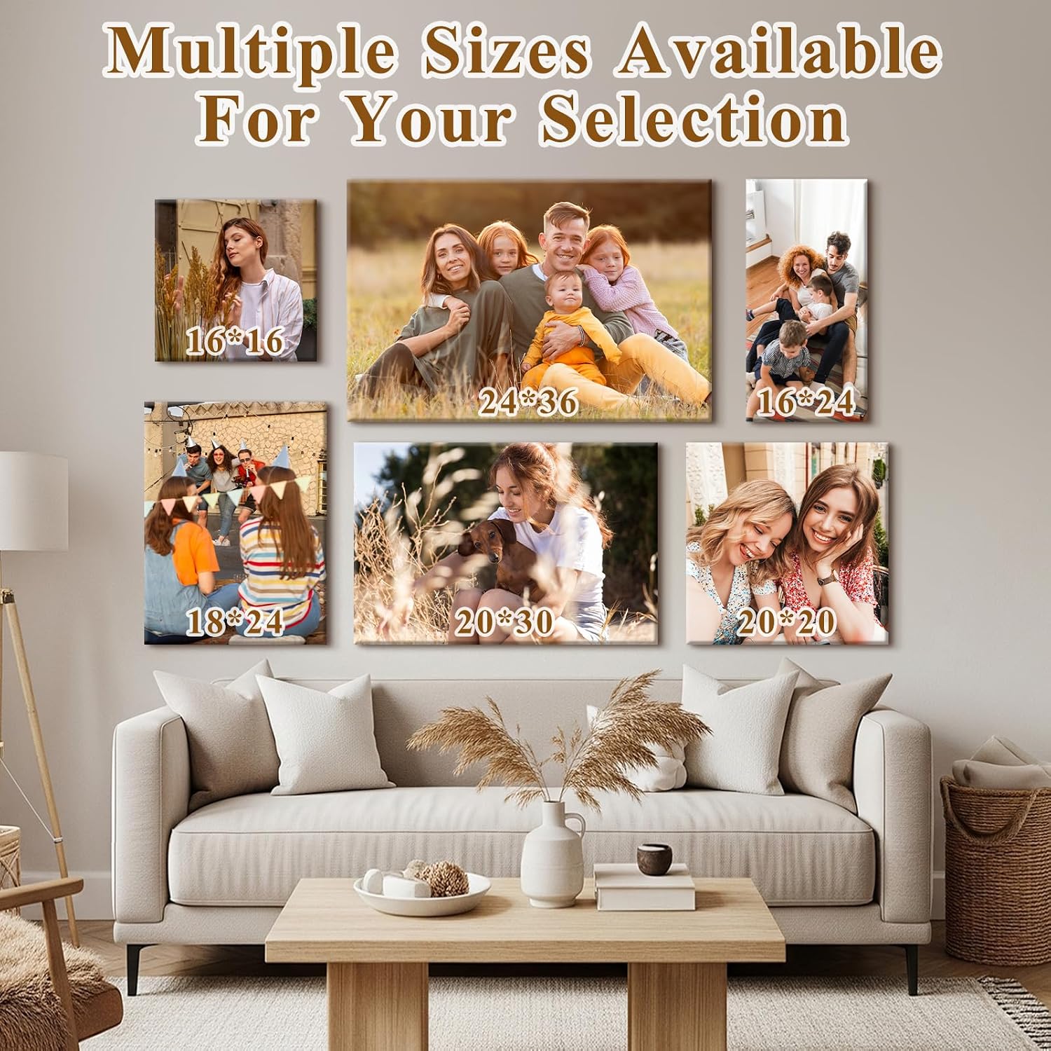 Personalized Photo Canvas Wall Art, Custom Canvas Prints with Your Photos,Ready to Hang, Ideal Housewarming Wedding Birthday Gift for Family Friends (HORIZONTAL PHOTO, 24" L x 16" W) - Image 6